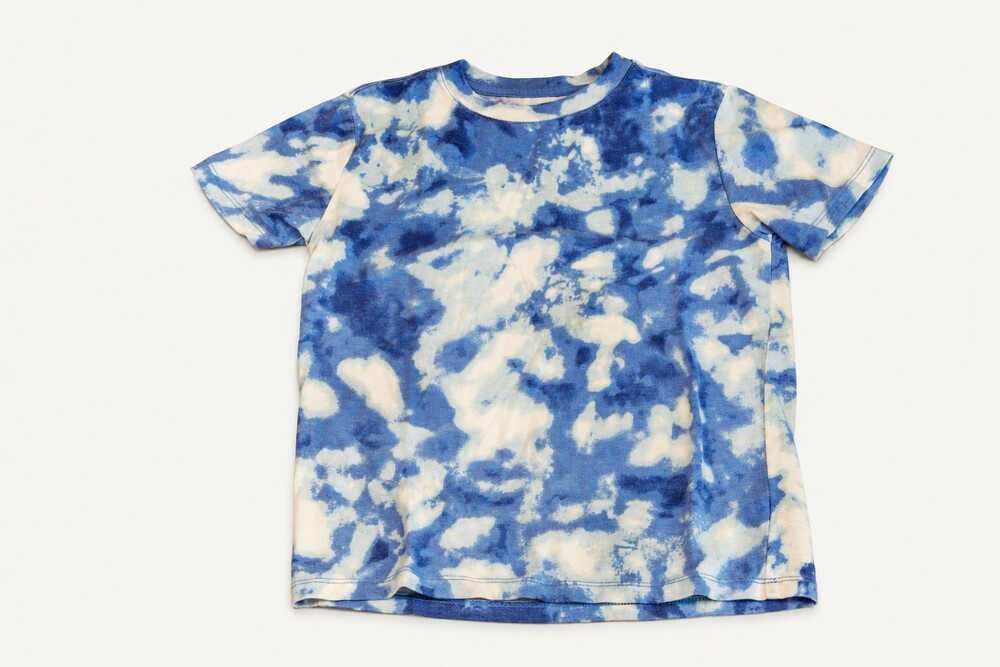 Cat & Jack Blue and White Tie Dye Short Sleeve Shirt Casual Cotton Blend Tee